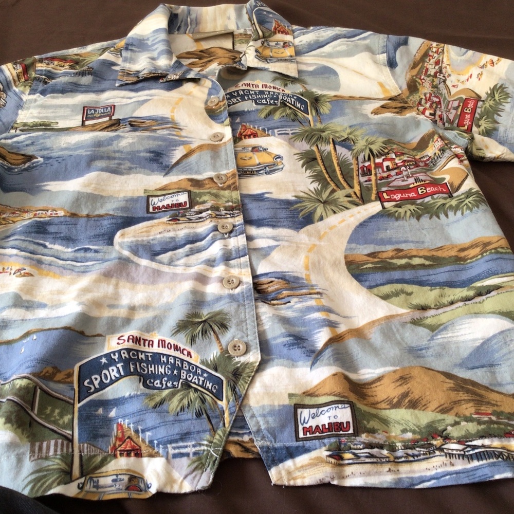Liz Claiborne Lizwear Large So. Calif. Shirt Malibu, Santa Monica, Laguna Beach - Picture 1 of 12